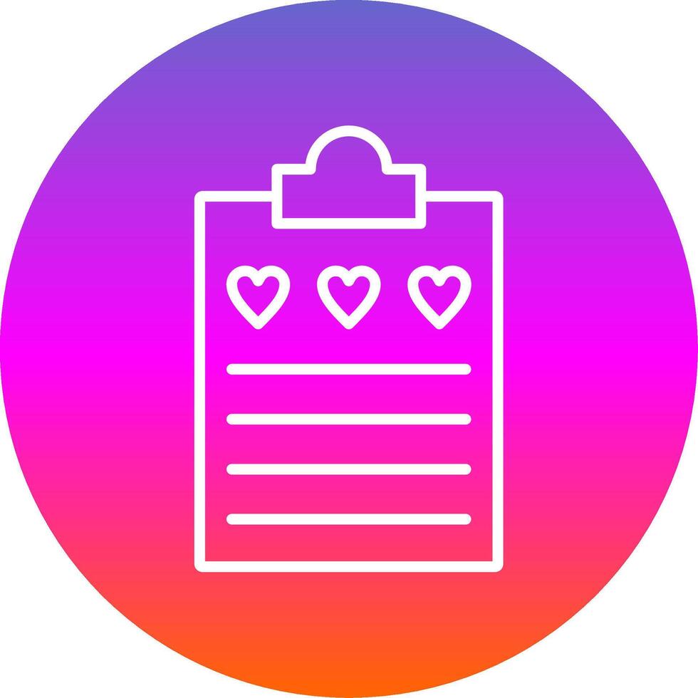 Wish List Line Gradient Circle Icon vector