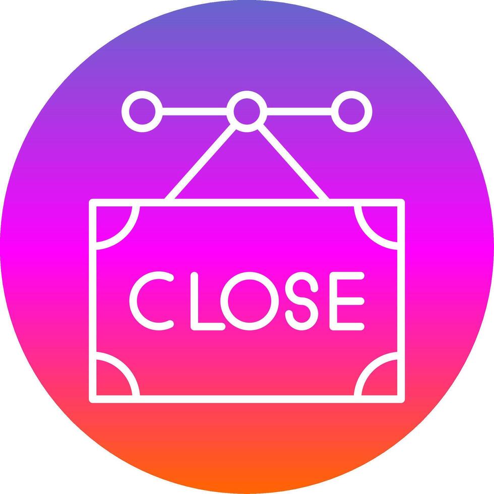 Close Line Gradient Circle Icon vector