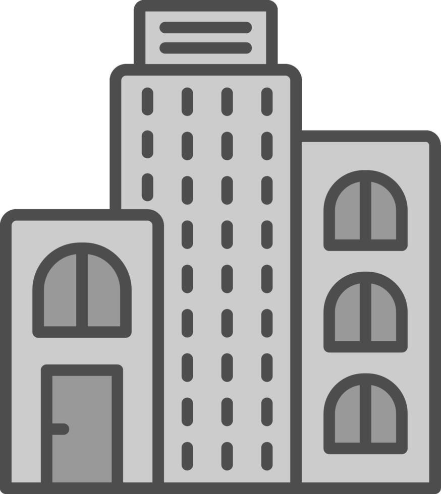 Building Line Filled Greyscale Icon Design vector