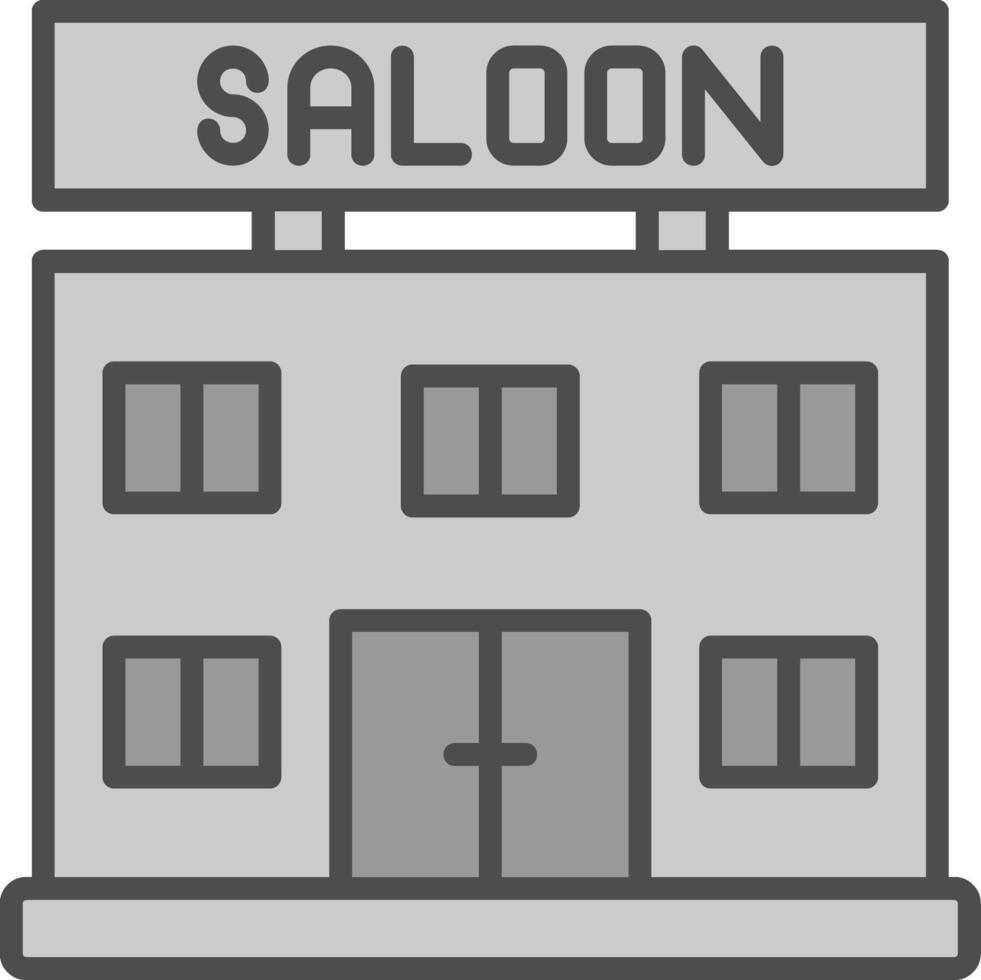 Saloon Line Filled Greyscale Icon Design vector