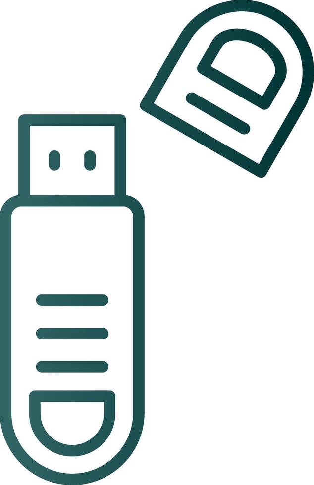 Usb Line Gradient Icon vector