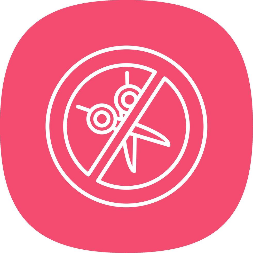 No Scissors Line Curve Icon Design vector