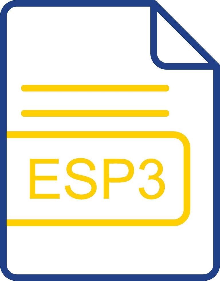 ESP3 File Format Line Two Colour Icon Design vector