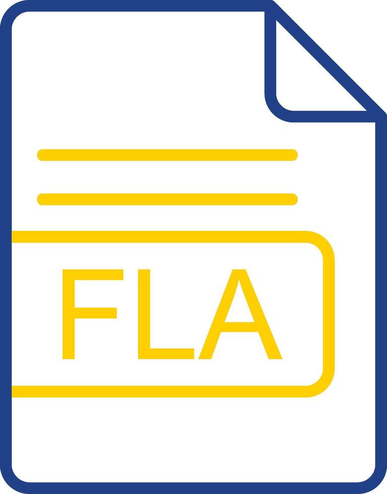 FLA File Format Line Two Colour Icon Design vector