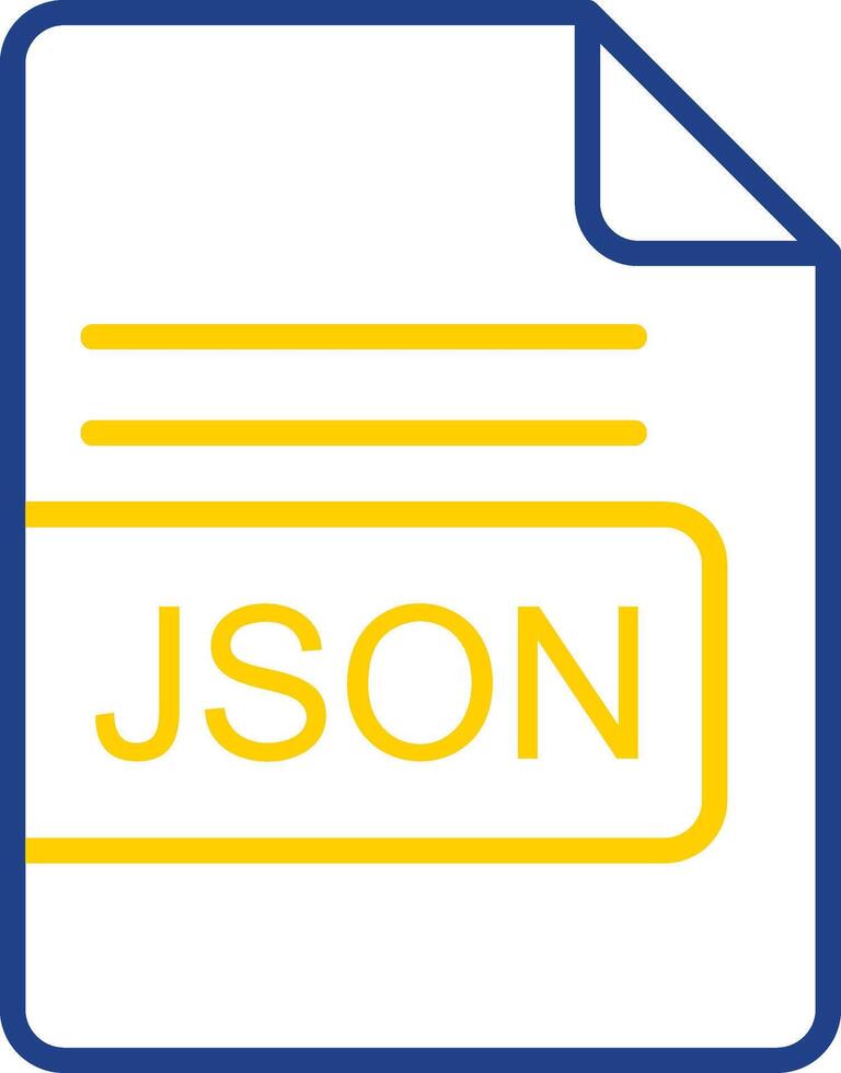JSON File Format Line Two Colour Icon Design vector