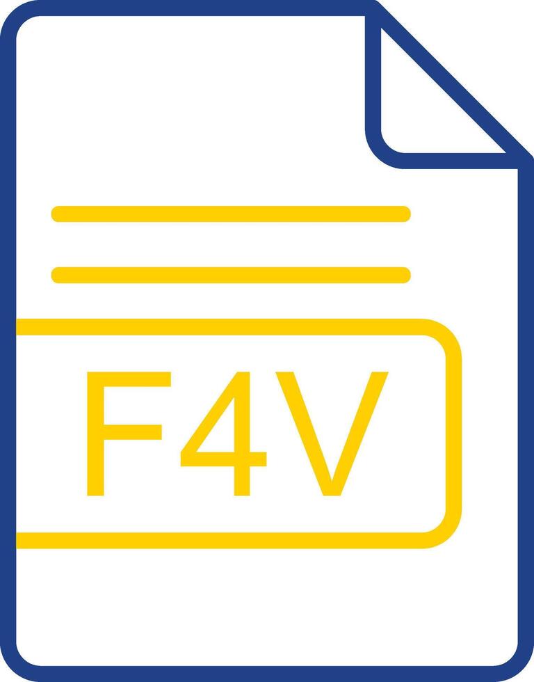 F4V File Format Line Two Colour Icon Design vector