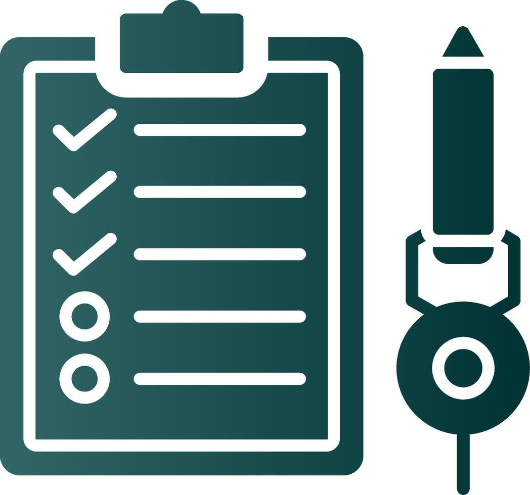 Check List Glyph Gradient Icon vector