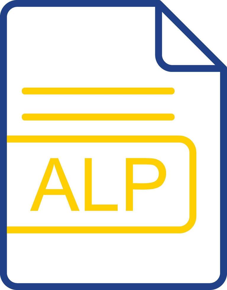 ALP File Format Line Two Colour Icon Design vector