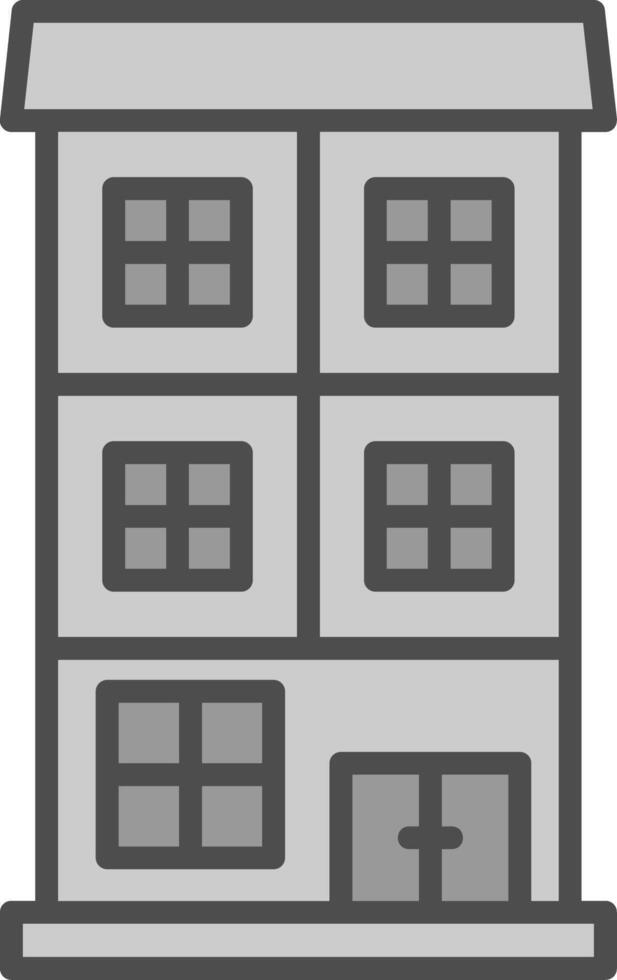 Appartment Line Filled Greyscale Icon Design vector