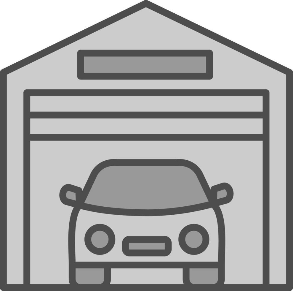 Garage Line Filled Greyscale Icon Design vector