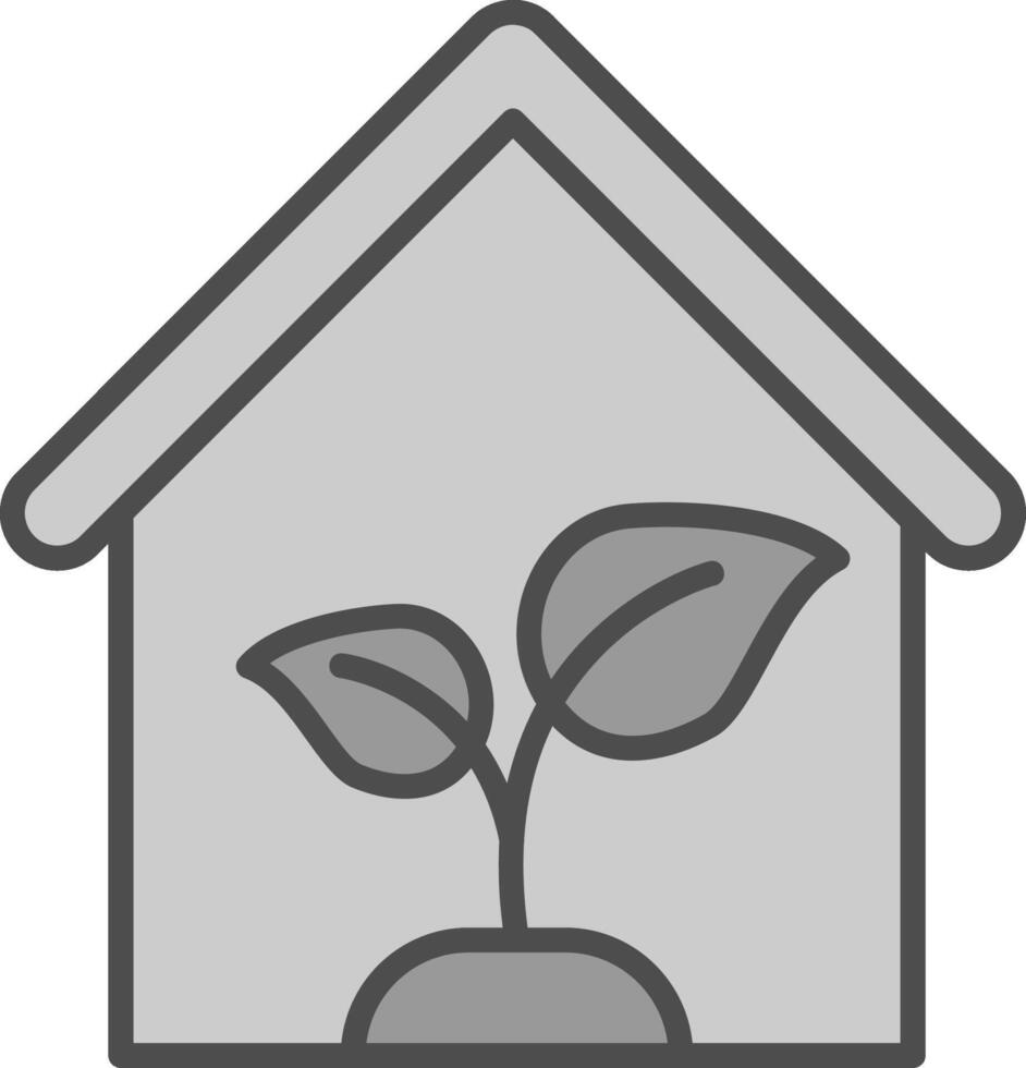 Greenhouse Line Filled Greyscale Icon Design vector