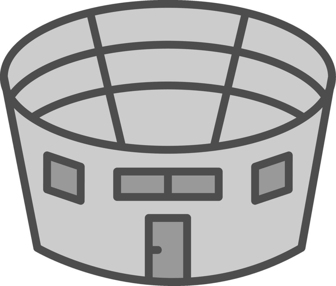 Stadium Line Filled Greyscale Icon Design vector