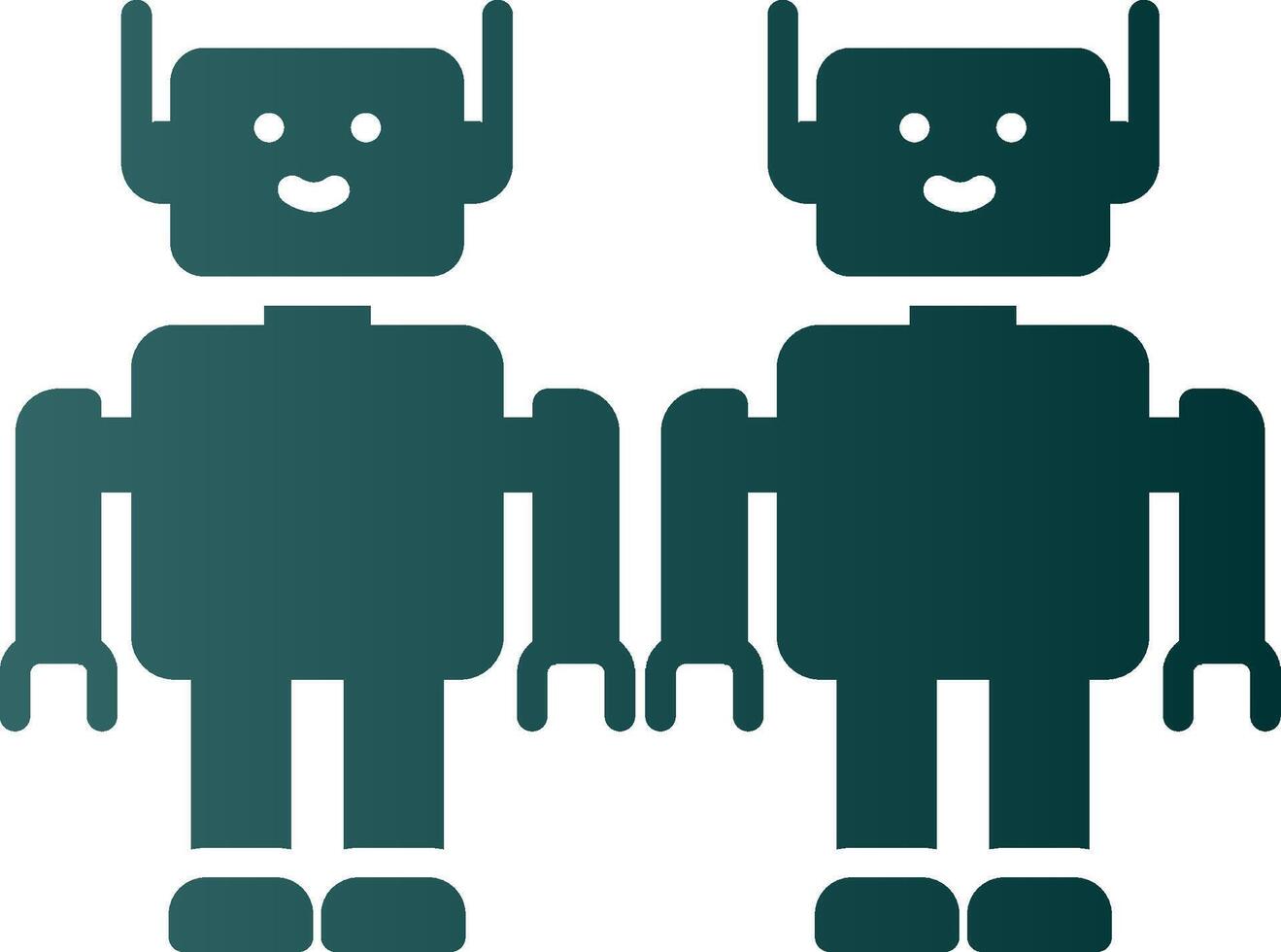 robots glifo degradado icono vector