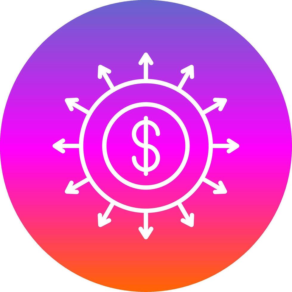 Budget Spending Line Gradient Circle Icon vector