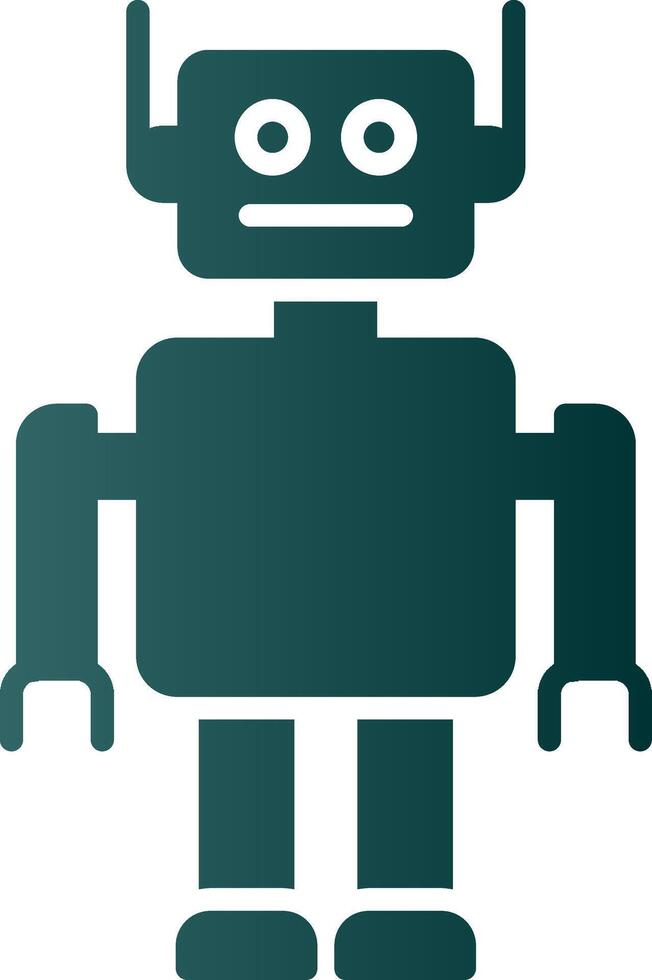 icono de gradiente de glifo de robot vector