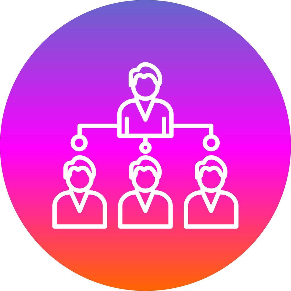 Company Structure Line Gradient Circle Icon vector