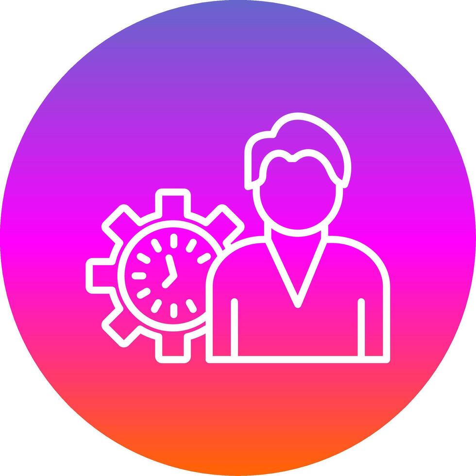Working Hours Line Gradient Circle Icon vector