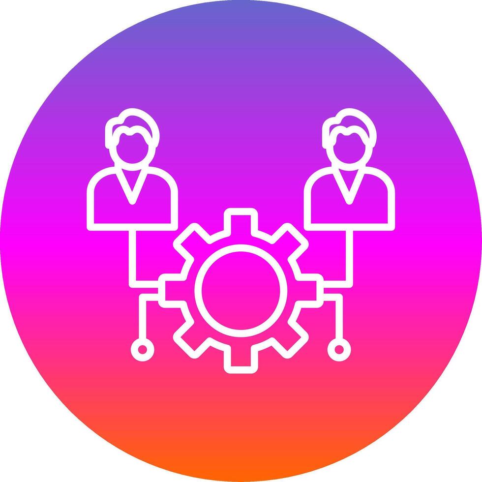 Outsource Management Line Gradient Circle Icon vector