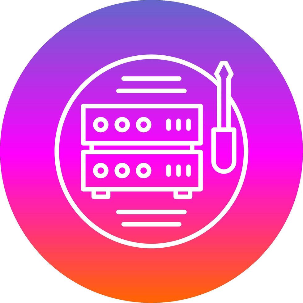 Tech Support Line Gradient Circle Icon vector