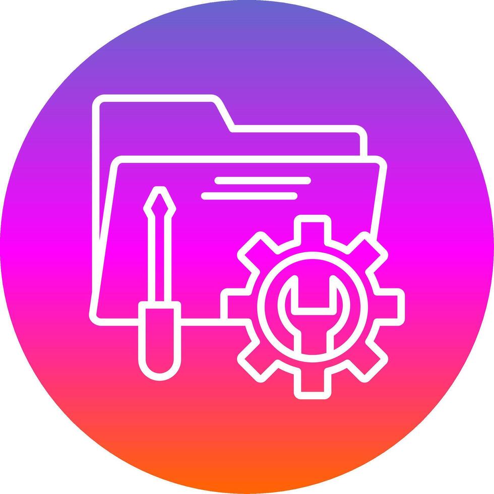Tech Services Line Gradient Circle Icon vector