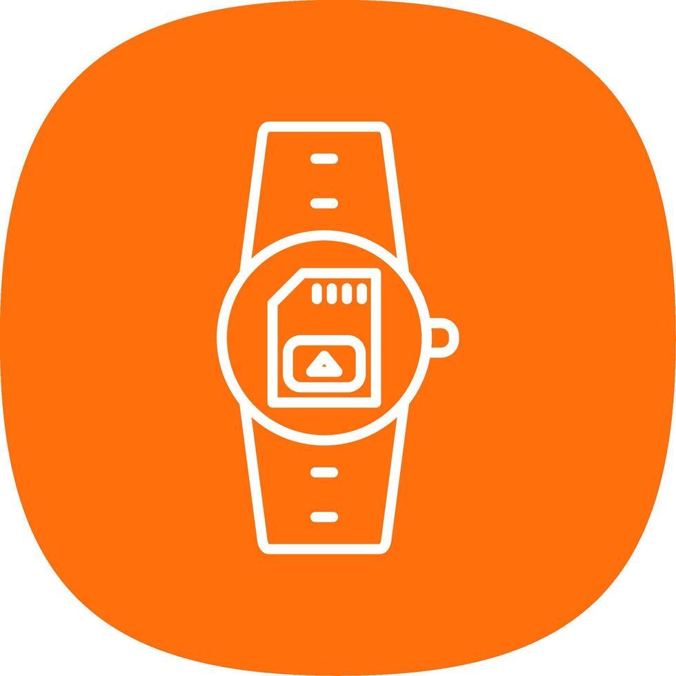 Sim Card Line Curve Icon Design vector
