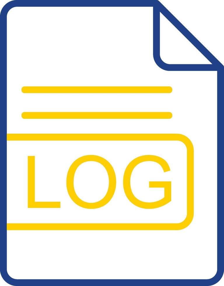 LOG File Format Line Two Colour Icon Design vector
