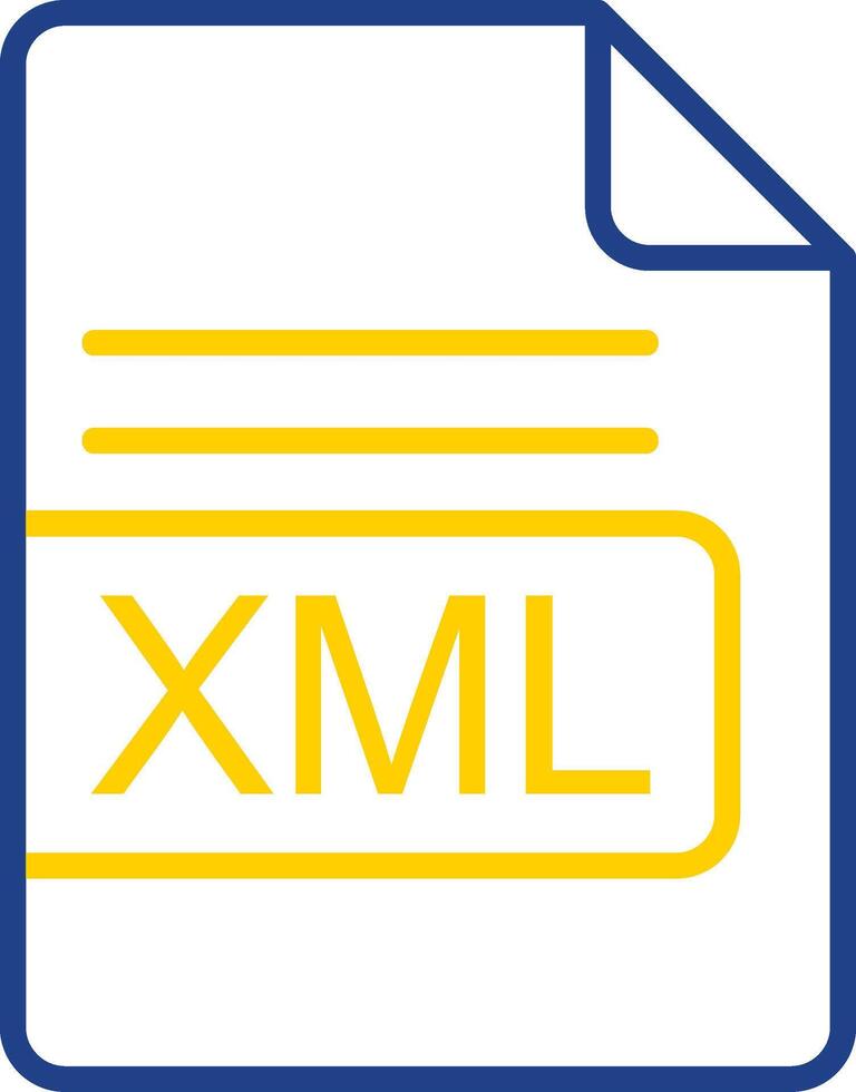 XML File Format Line Two Colour Icon Design vector