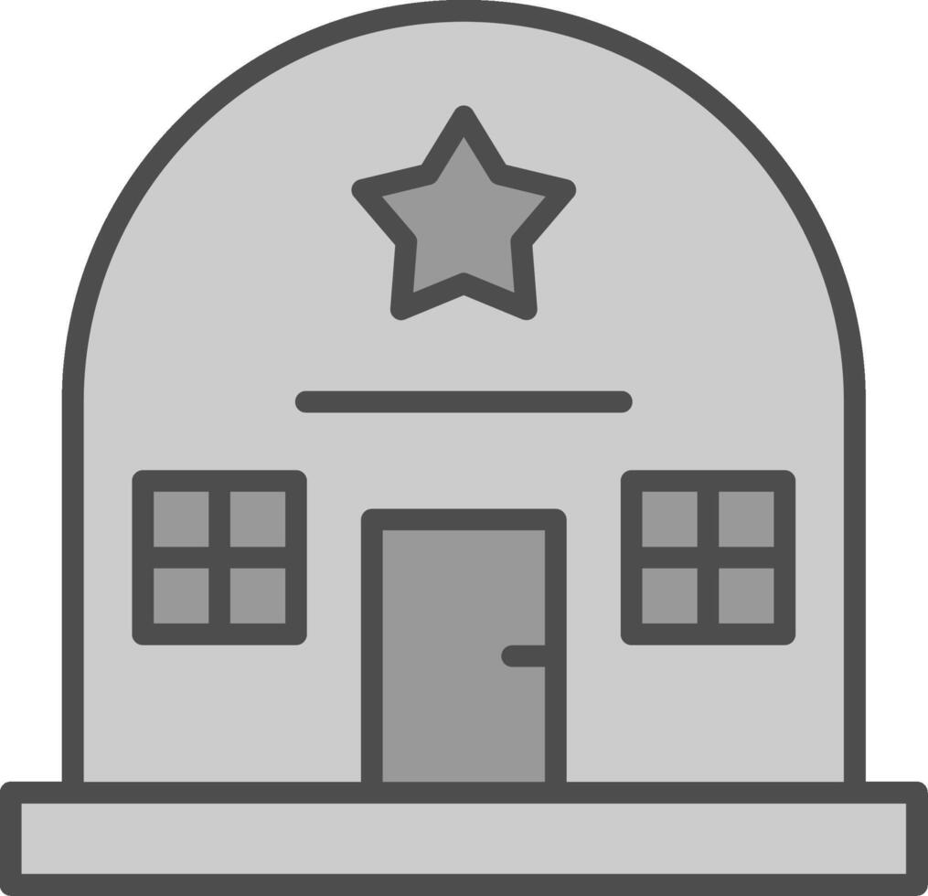Army Base Line Filled Greyscale Icon Design vector