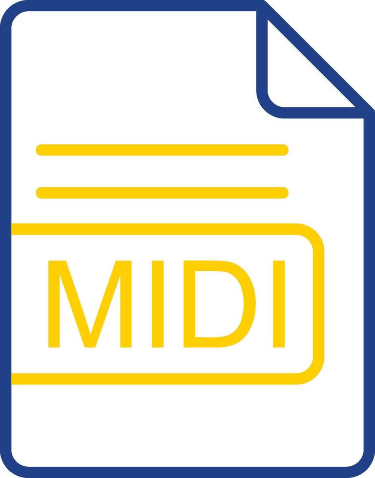 MIDI File Format Line Two Colour Icon Design vector