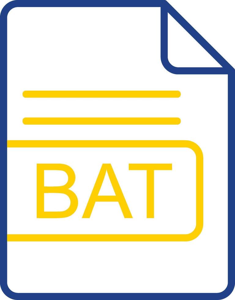 BAT File Format Line Two Colour Icon Design vector