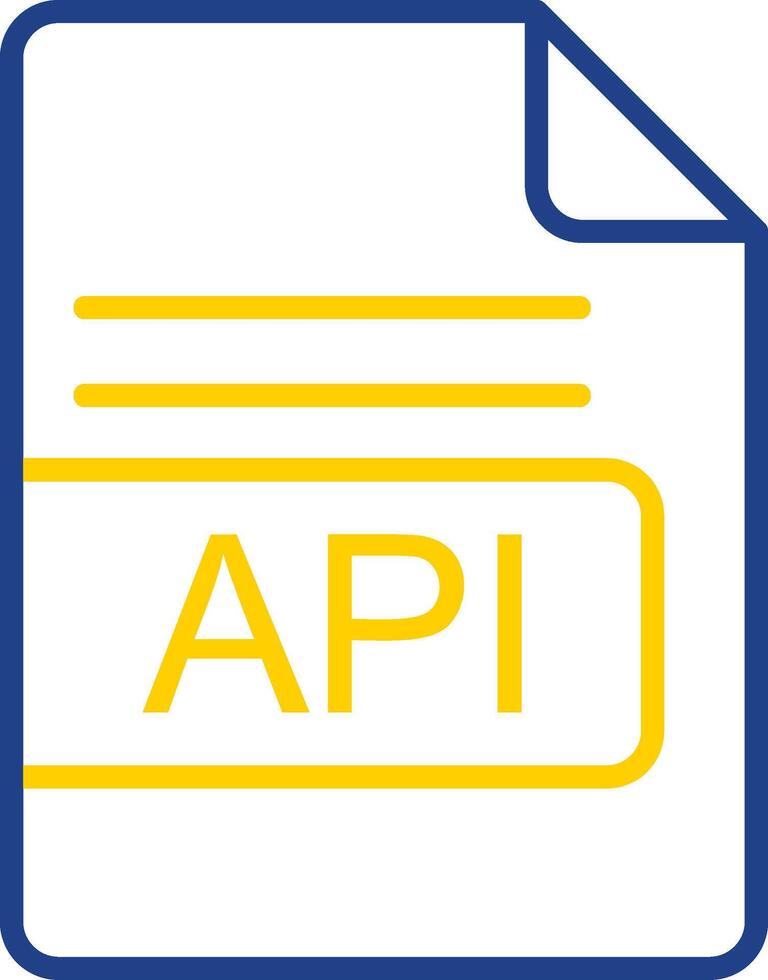 API File Format Line Two Colour Icon Design vector