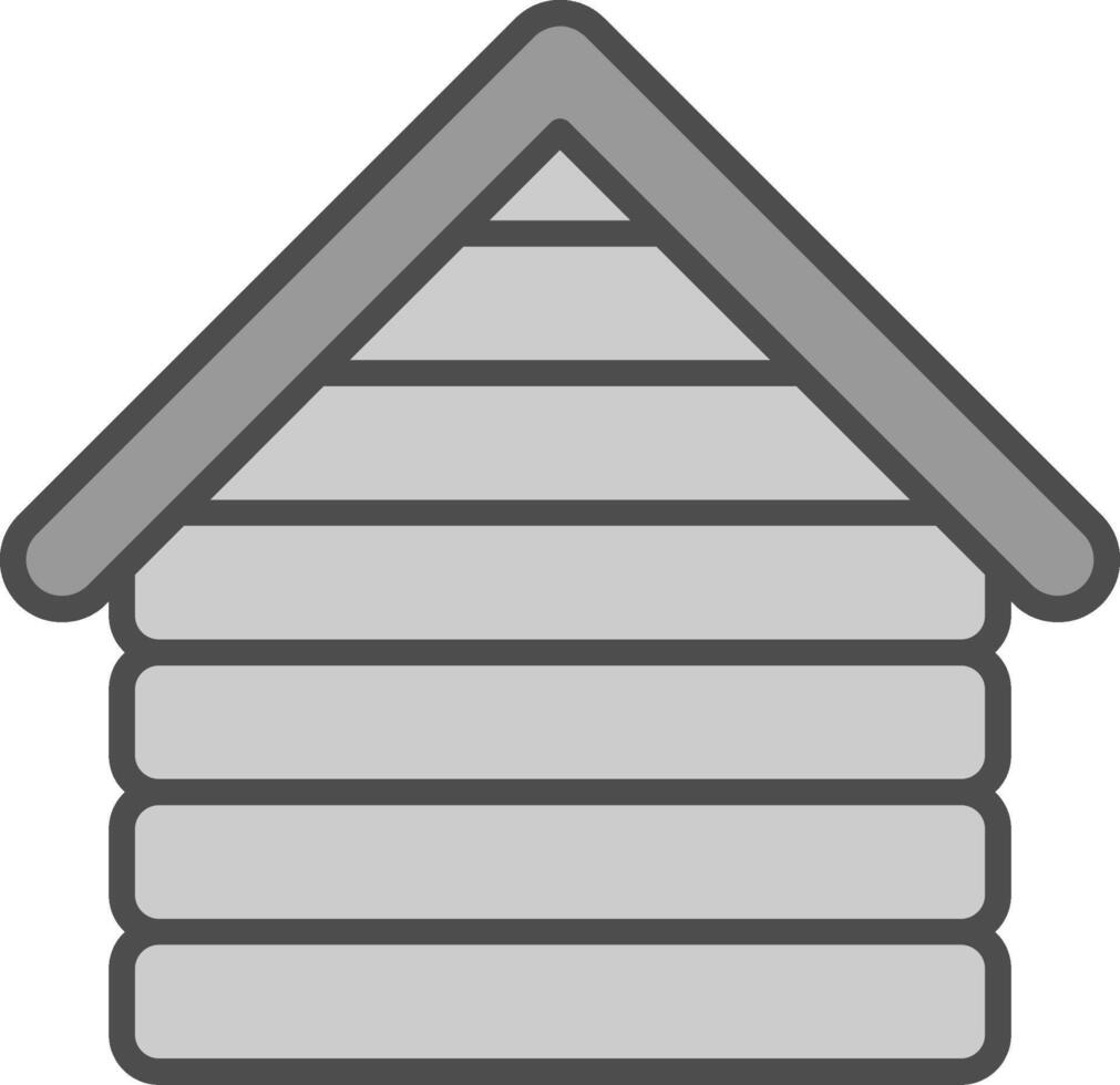 Wooden House Line Filled Greyscale Icon Design vector