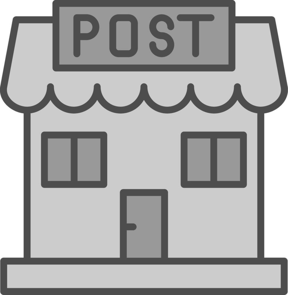 Post Office Line Filled Greyscale Icon Design vector