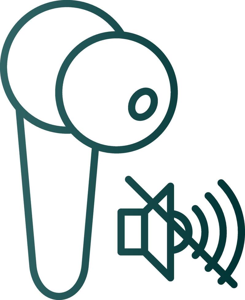 Earbud Line Gradient Icon vector