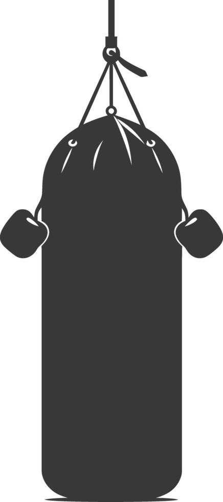 Silhouette punching bag black color only full vector