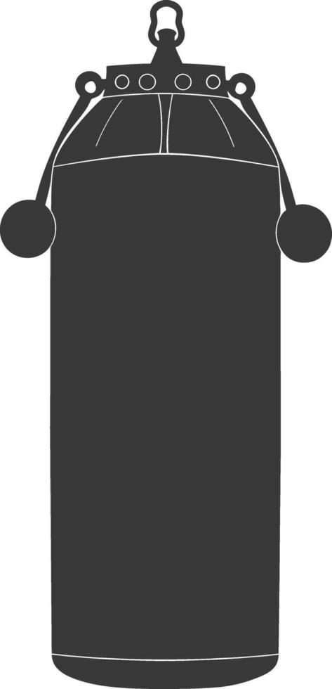 Silhouette punching bag black color only full vector