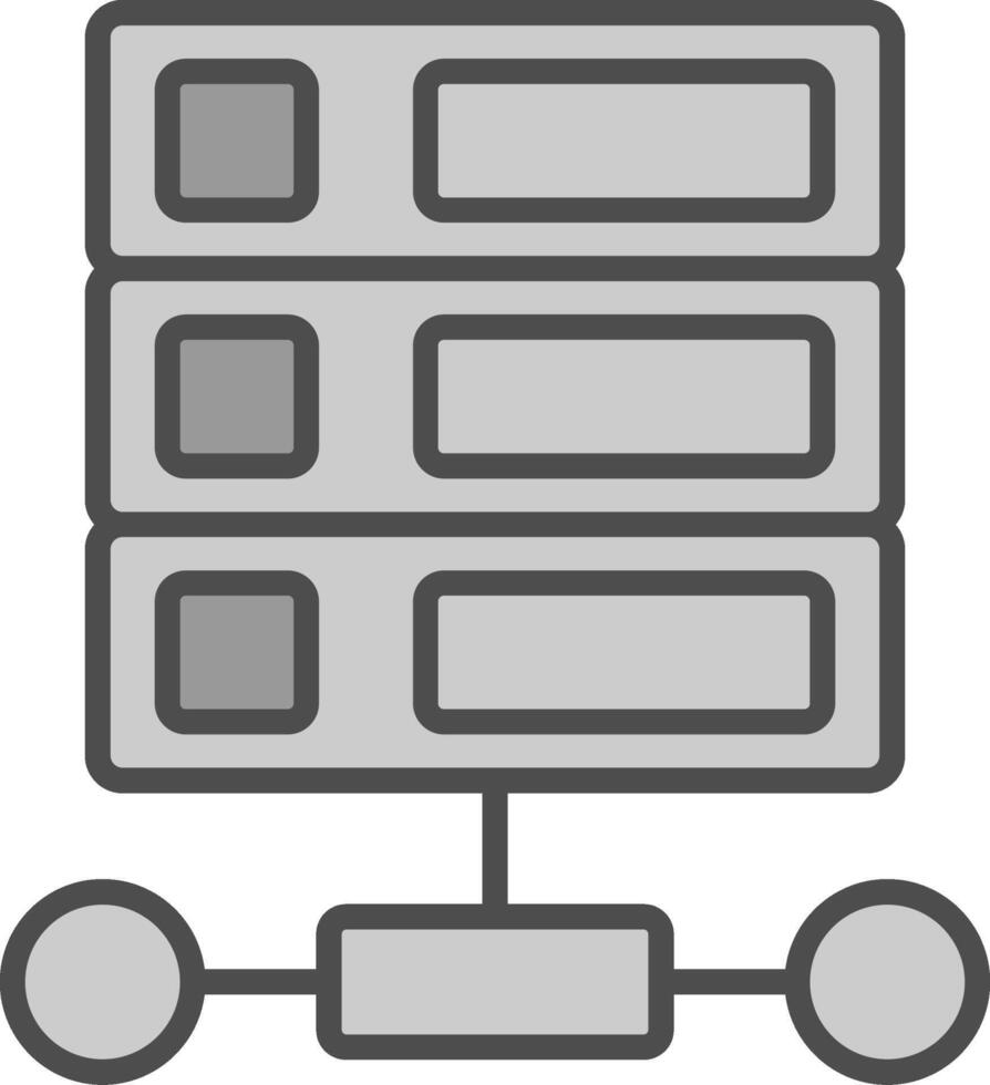 Database Line Filled Greyscale Icon Design vector