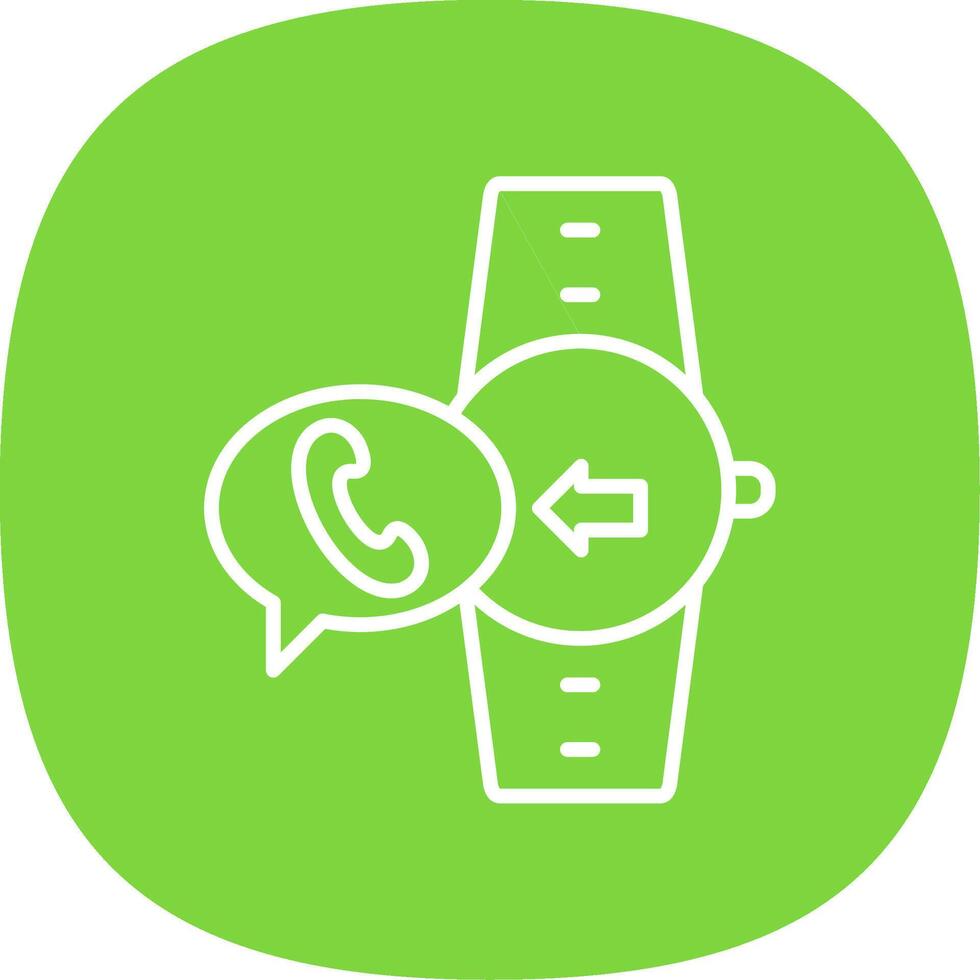 Incoming Call Line Curve Icon Design vector