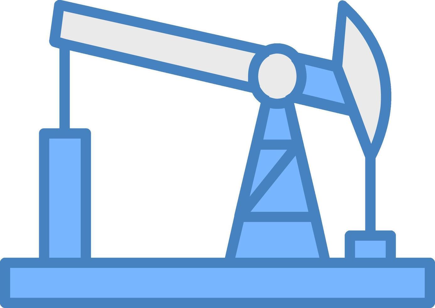 Drilling Rig Line Filled Blue Icon vector