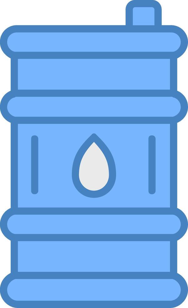 petróleo barril línea lleno azul icono vector