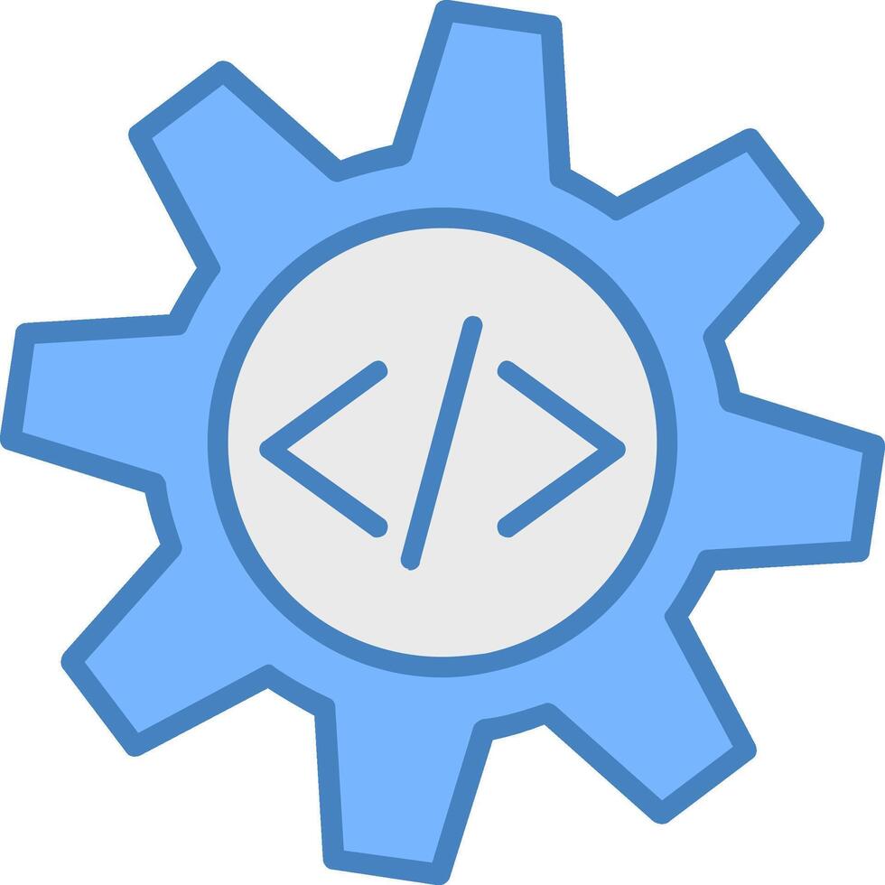 Configuration Line Filled Blue Icon vector