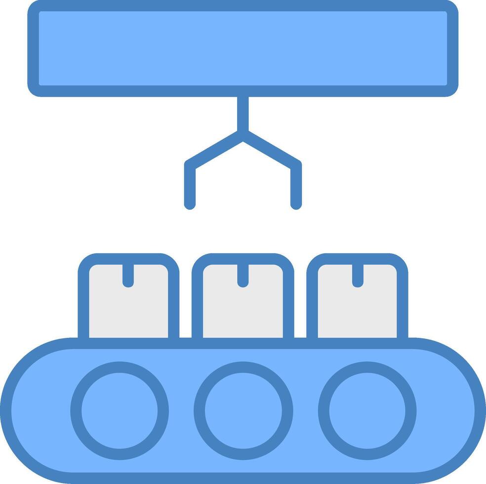 Industry Line Filled Blue Icon vector