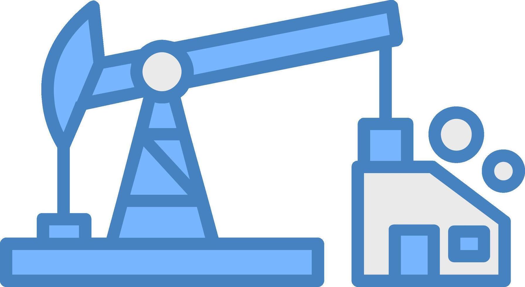 Oil Pump Line Filled Blue Icon vector
