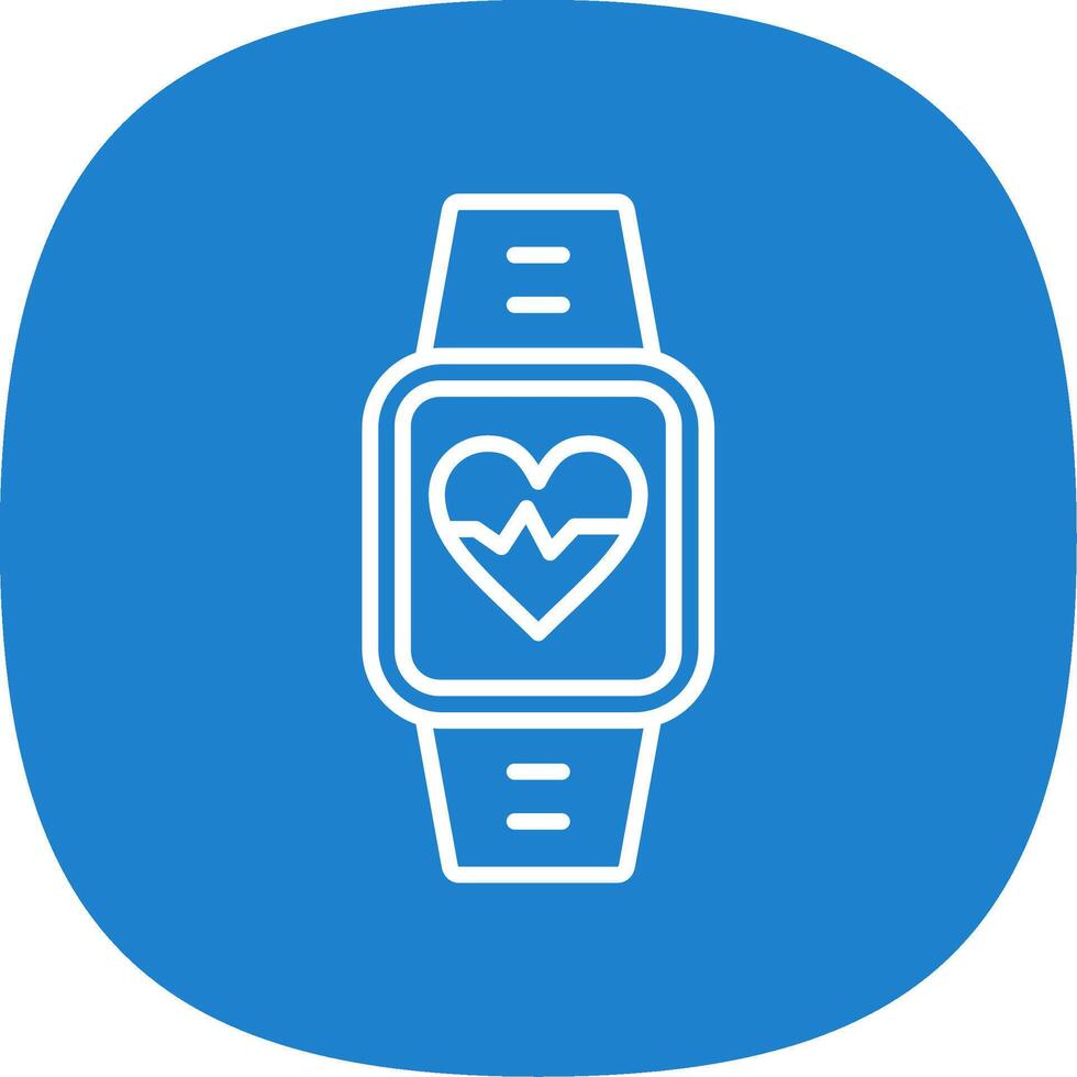Heart Rate Monitor Line Curve Icon Design vector