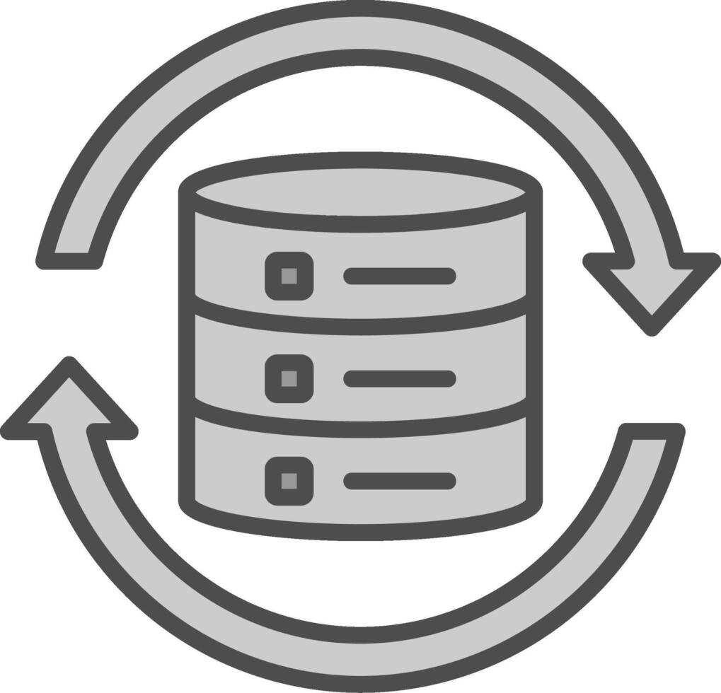 Data Synchronization Line Filled Greyscale Icon Design vector