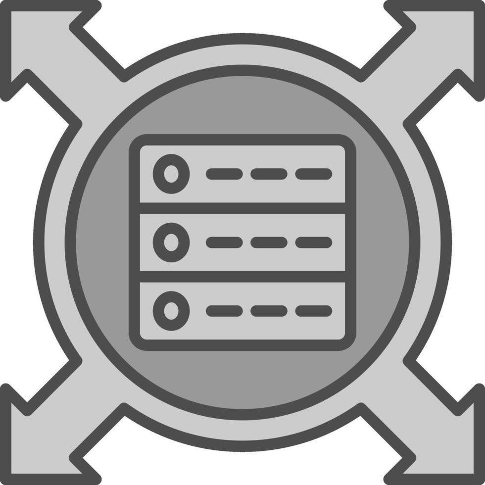 Data Driven Line Filled Greyscale Icon Design vector