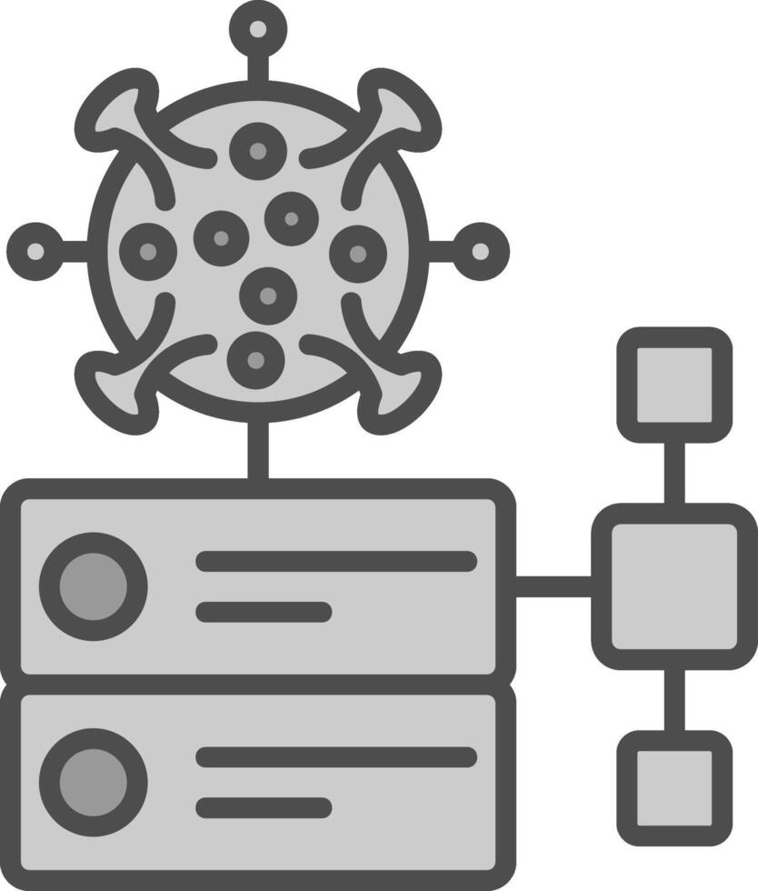 Virus Line Filled Greyscale Icon Design vector