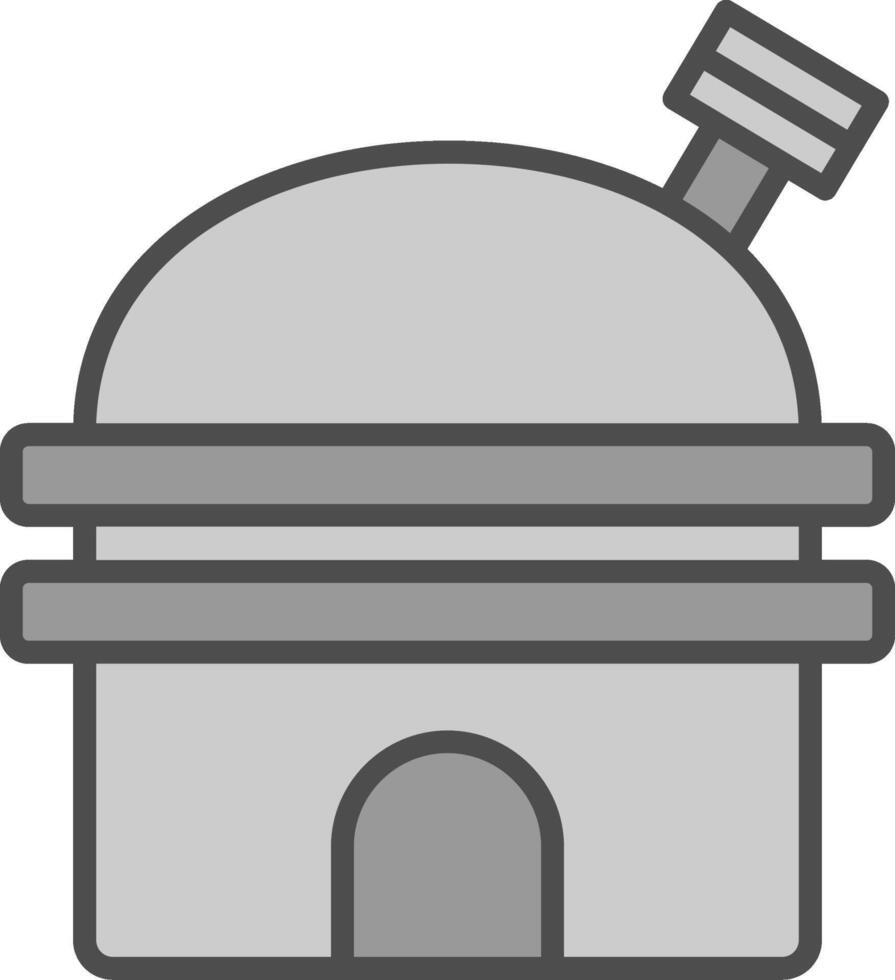 Observatory Line Filled Greyscale Icon Design vector