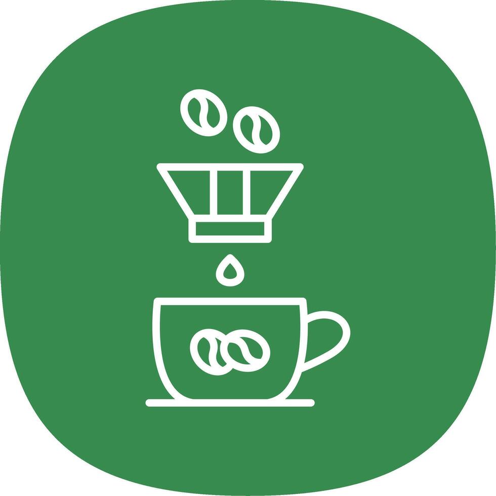 Coffee Filter Line Curve Icon Design vector