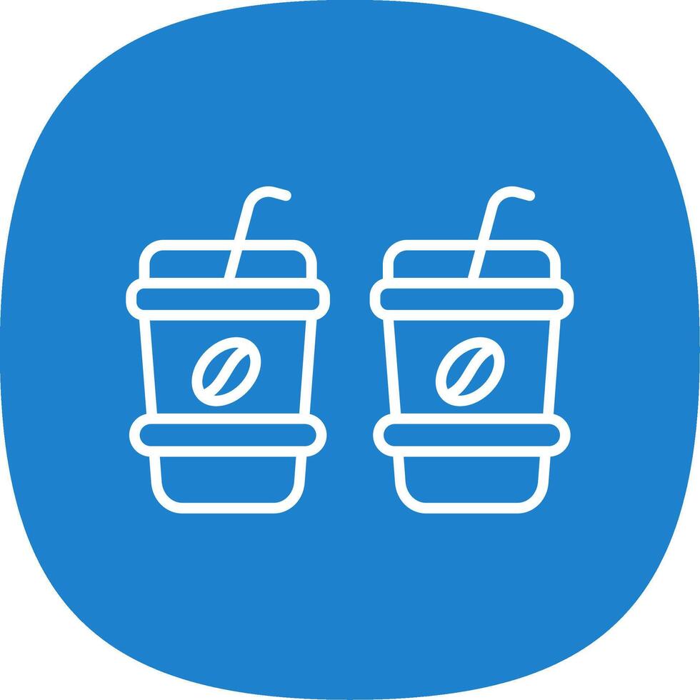Coffee Cups Line Curve Icon Design vector